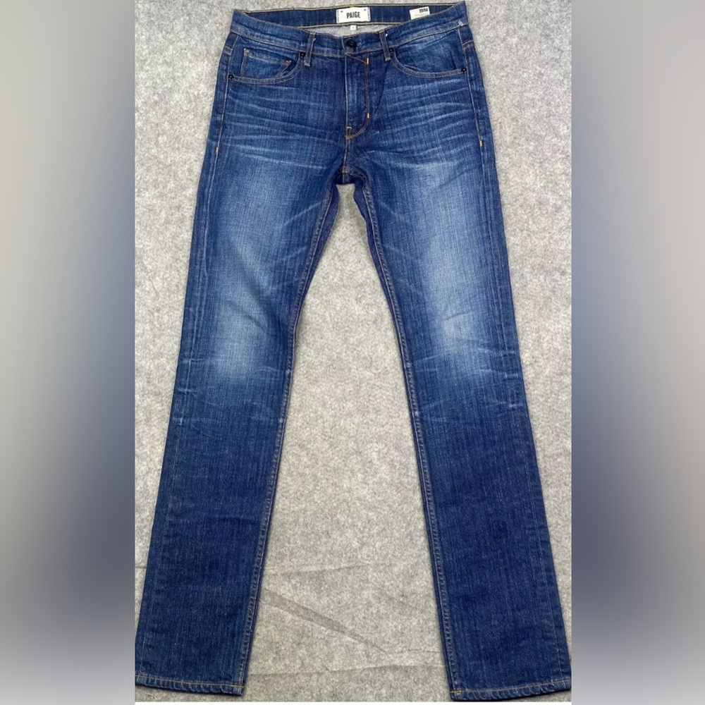 Pre-owned PAIGE Federal Jeans Men's Slim Straight Stretchy Dark Wash 31